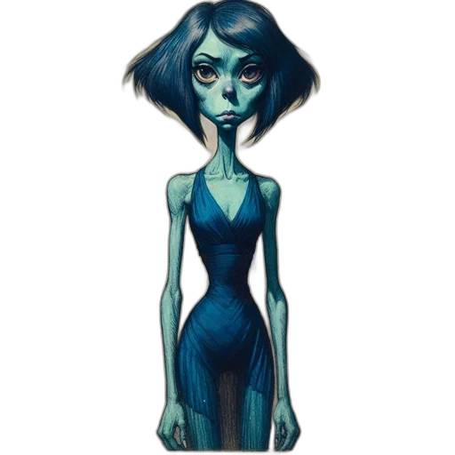 dress, mask, creature, staff transparent PNG cut-out