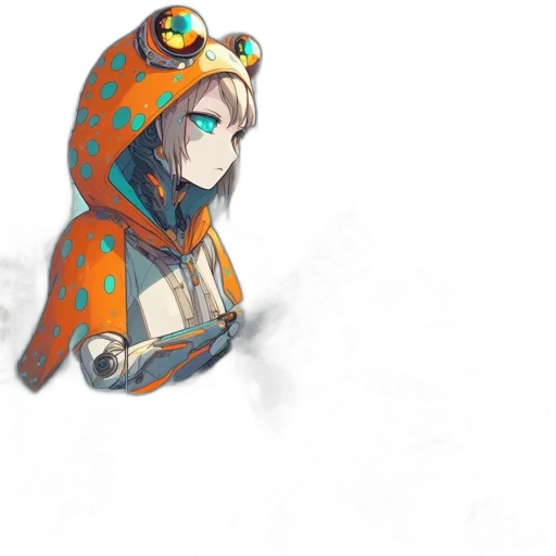 robot, jacket, mask, creature transparent PNG cut-out