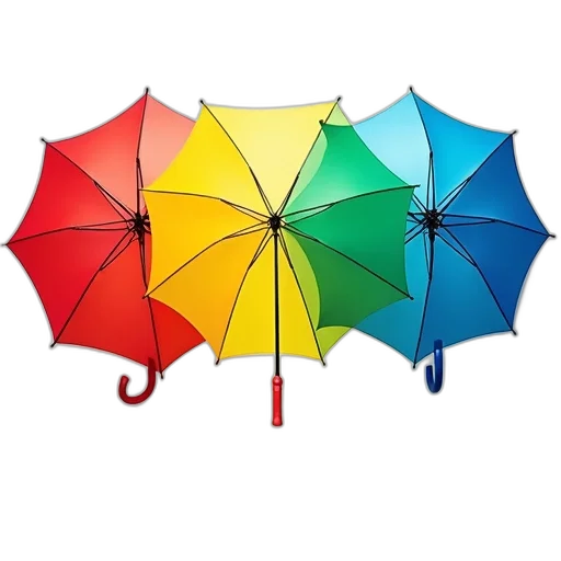 umbrella, staff, 3d render, photorealistic transparent PNG cut-out