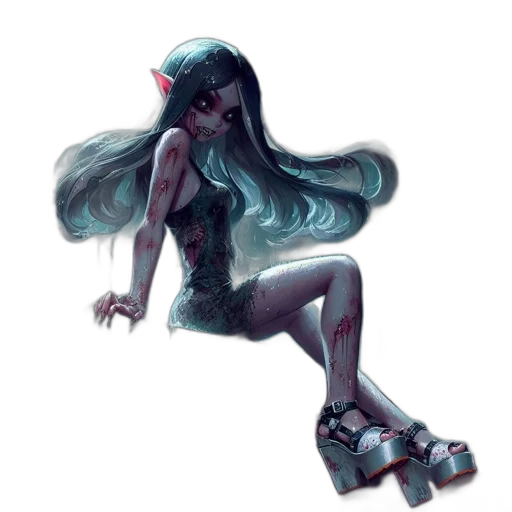 hair, creature, dress, robot transparent PNG cut-out
