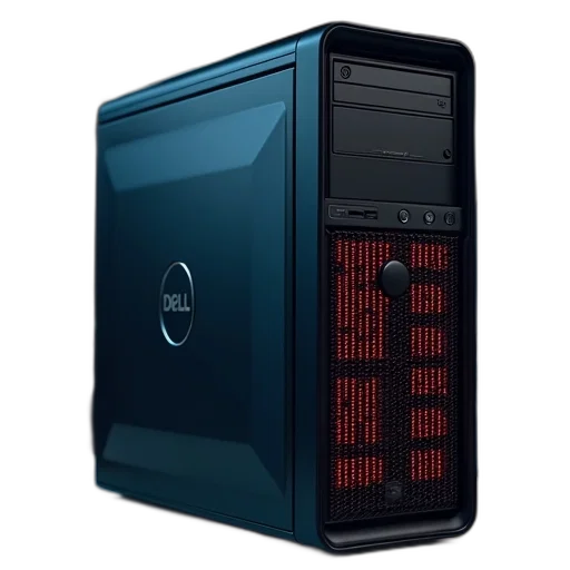 3d render, refurbished, dell, computer transparent PNG cut-out