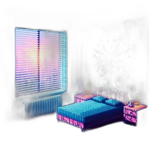 furniture, vaporwave, 3d render, concept art transparent PNG cut-out