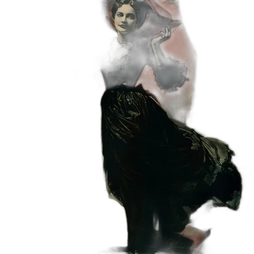dress, mask, creature, staff transparent PNG cut-out