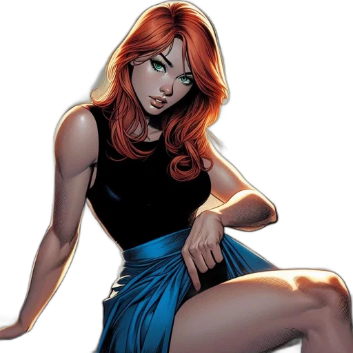 comic book art, concept art, cartoon, woman transparent PNG cut-out
