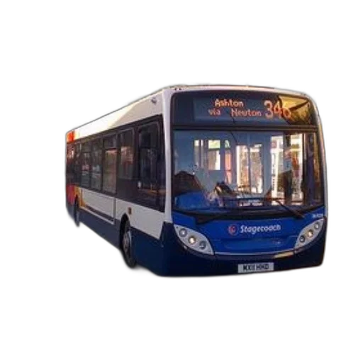 blue, white, stagecoach, bus transparent PNG cut-out