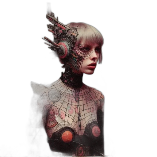 robot, mask, face, cyberpunk transparent PNG cut-out