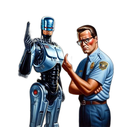 robot, comic book art, concept art, cyberpunk transparent PNG cut-out