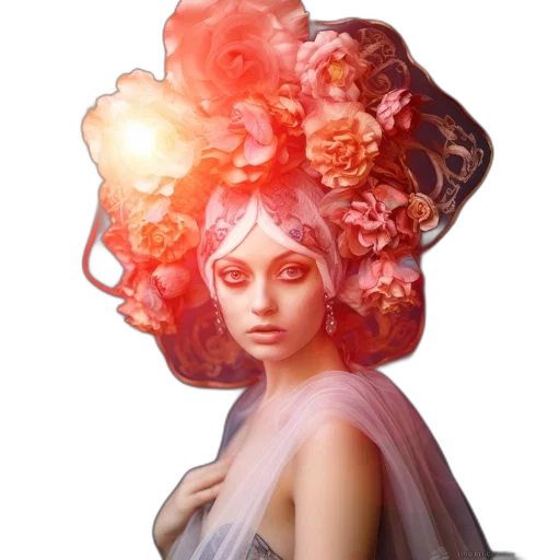crown, mask, flower, face transparent PNG cut-out