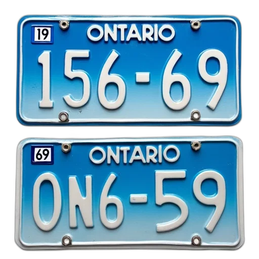 two, ontario, license, plates transparent PNG cut-out
