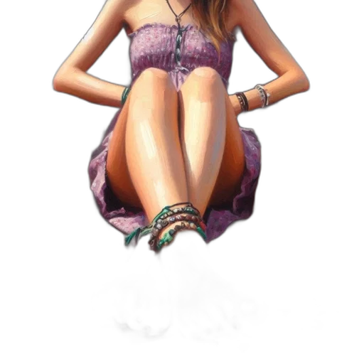 dress, jewelry, staff, face transparent PNG cut-out