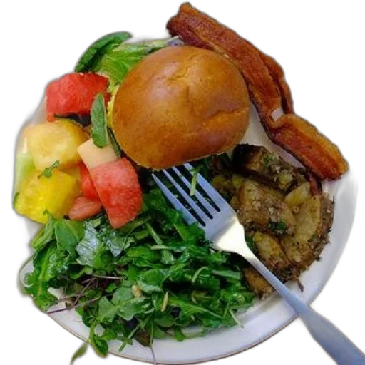 food, plate, burger, bacon transparent PNG cut-out