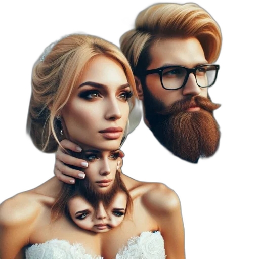hair, face, mask, crown transparent PNG cut-out