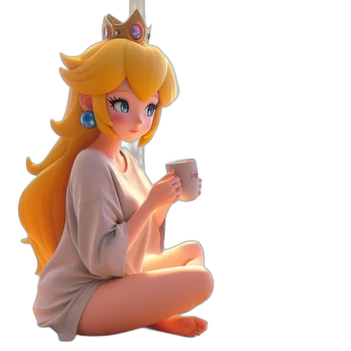dress, crown, staff, 3d render transparent PNG cut-out