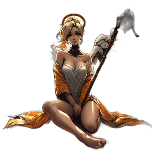 staff, weapon, sword, fantasy art transparent PNG cut-out