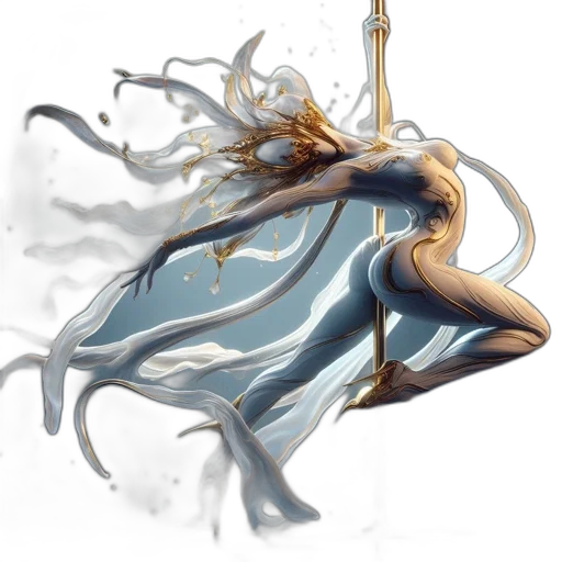 hair, sword, dragon, staff transparent PNG cut-out