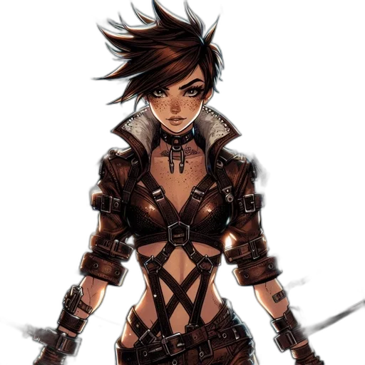 fantasy art, concept art, comic book art, cyberpunk transparent PNG cut-out