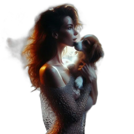 animal, dress, photorealistic, oil painting transparent PNG cut-out
