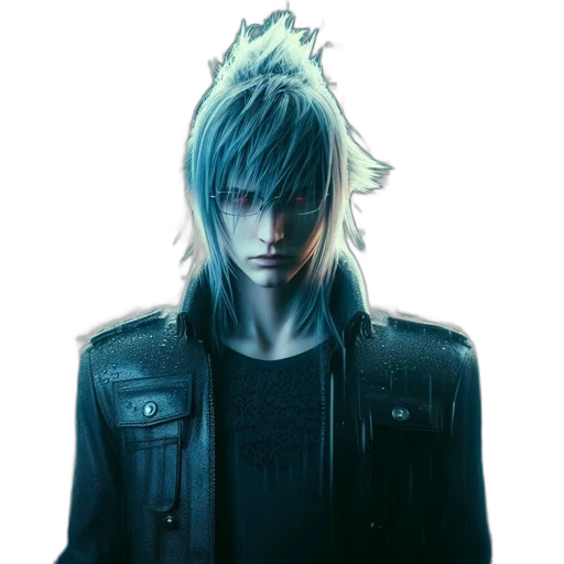 jacket, face, hair, concept art transparent PNG cut-out