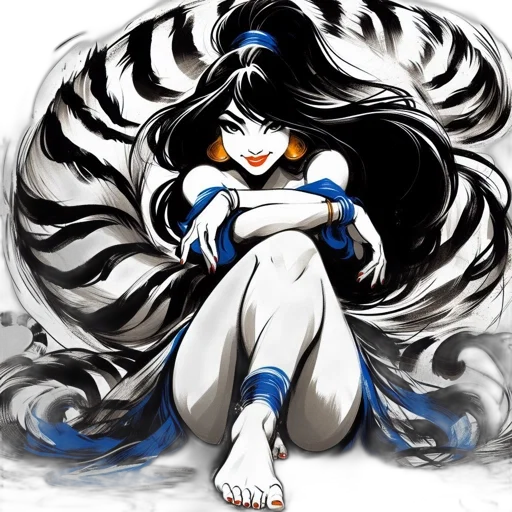 hair, creature, mask, dress transparent PNG cut-out
