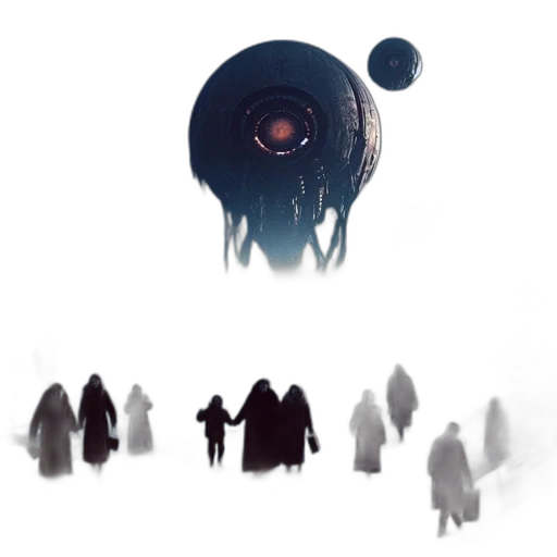 creature, robot, mask, staff transparent PNG cut-out