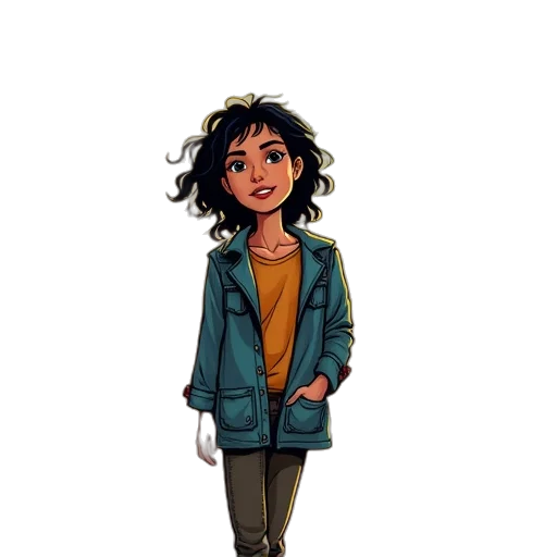 jacket, staff, dress, face transparent PNG cut-out
