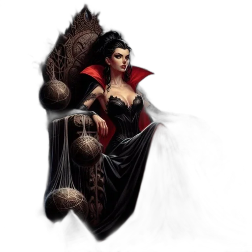 dress, staff, jewelry, fantasy art transparent PNG cut-out