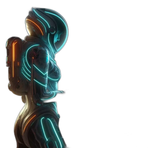 robot, concept art, cyberpunk, 3d render transparent PNG cut-out