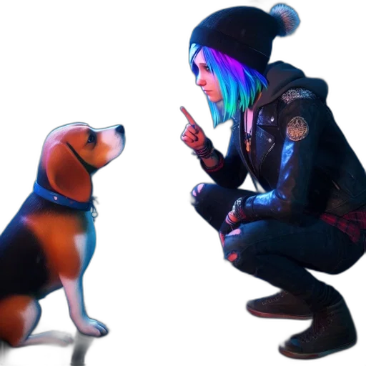 animal, concept art, 3d render, cyberpunk transparent PNG cut-out
