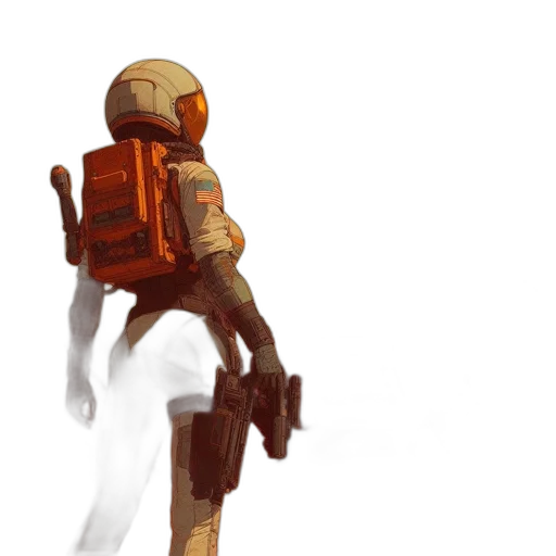 robot, weapon, jacket, staff transparent PNG cut-out