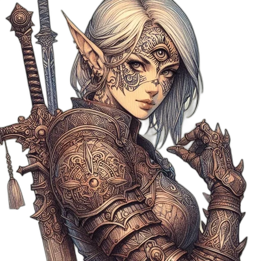 face, staff, sword, weapon transparent PNG cut-out