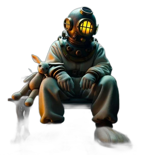 mask, robot, creature, staff transparent PNG cut-out