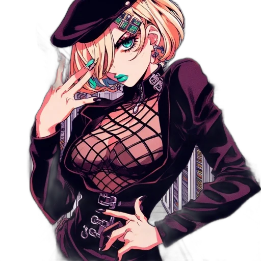 dress, jacket, hat, staff transparent PNG cut-out