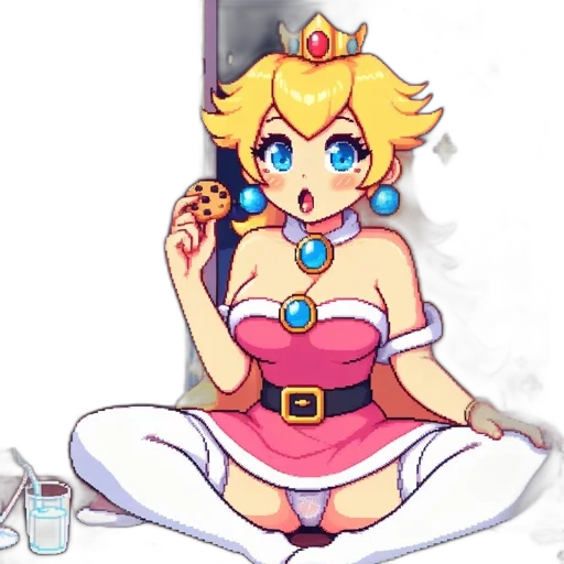 dress, crown, pixel art, concept art transparent PNG cut-out