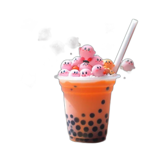 food, 3d render, photorealistic, vaporwave transparent PNG cut-out