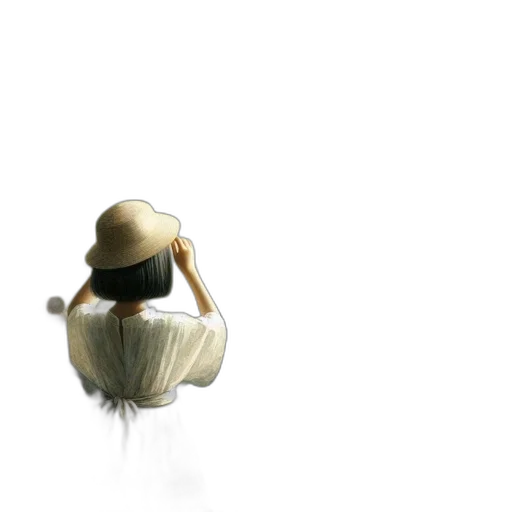 hat, dress, umbrella, hair transparent PNG cut-out