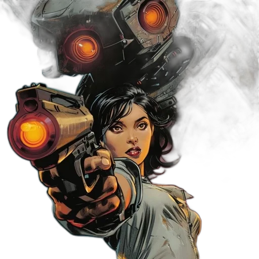 weapon, comic book art, concept art, cyberpunk transparent PNG cut-out