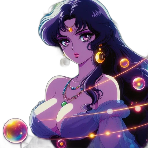 jewelry, vaporwave, anime, fantasy art transparent PNG cut-out