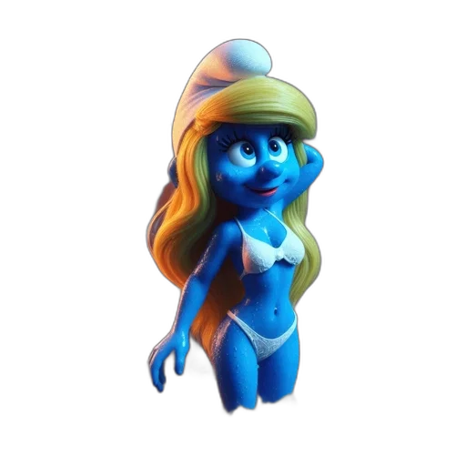 hat, staff, creature, 3d render transparent PNG cut-out
