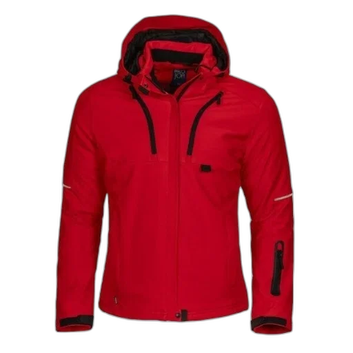 jacket, red, hood, black transparent PNG cut-out