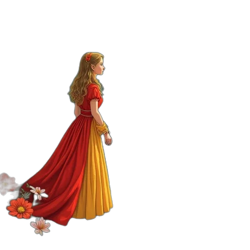 dress, crown, concept art, 3d render transparent PNG cut-out