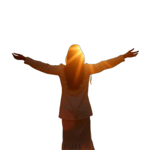 jacket, dress, staff, 3d render transparent PNG cut-out