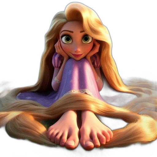 hair, dress, 3d render, photorealistic transparent PNG cut-out