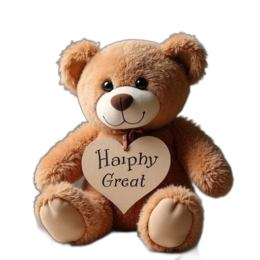3d render, teddy, bear, personalised transparent PNG cut-out