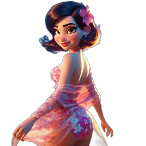 dress, concept art, cartoon, 3d render transparent PNG cut-out