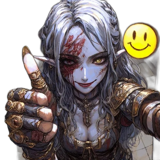 face, mask, weapon, fantasy art transparent PNG cut-out
