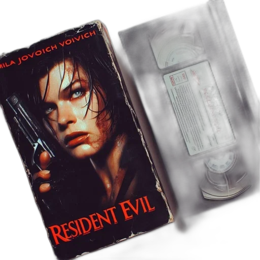 cyberpunk, vhs, cover, resident transparent PNG cut-out