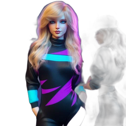 robot, dress, concept art, 3d render transparent PNG cut-out