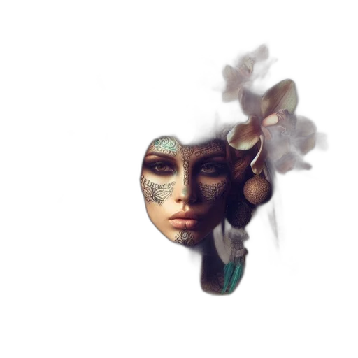 mask, face, crown, flower transparent PNG cut-out