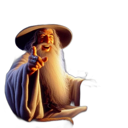 hat, staff, dragon, fantasy art transparent PNG cut-out