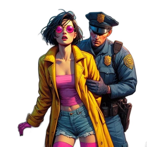 jacket, comic book art, cyberpunk, concept art transparent PNG cut-out